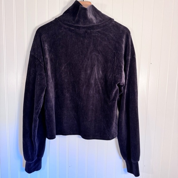 Bar III Black Corduroy Ribbed Velvet Turtleneck Pullover Sweater Size Large - Picture 5 of 10